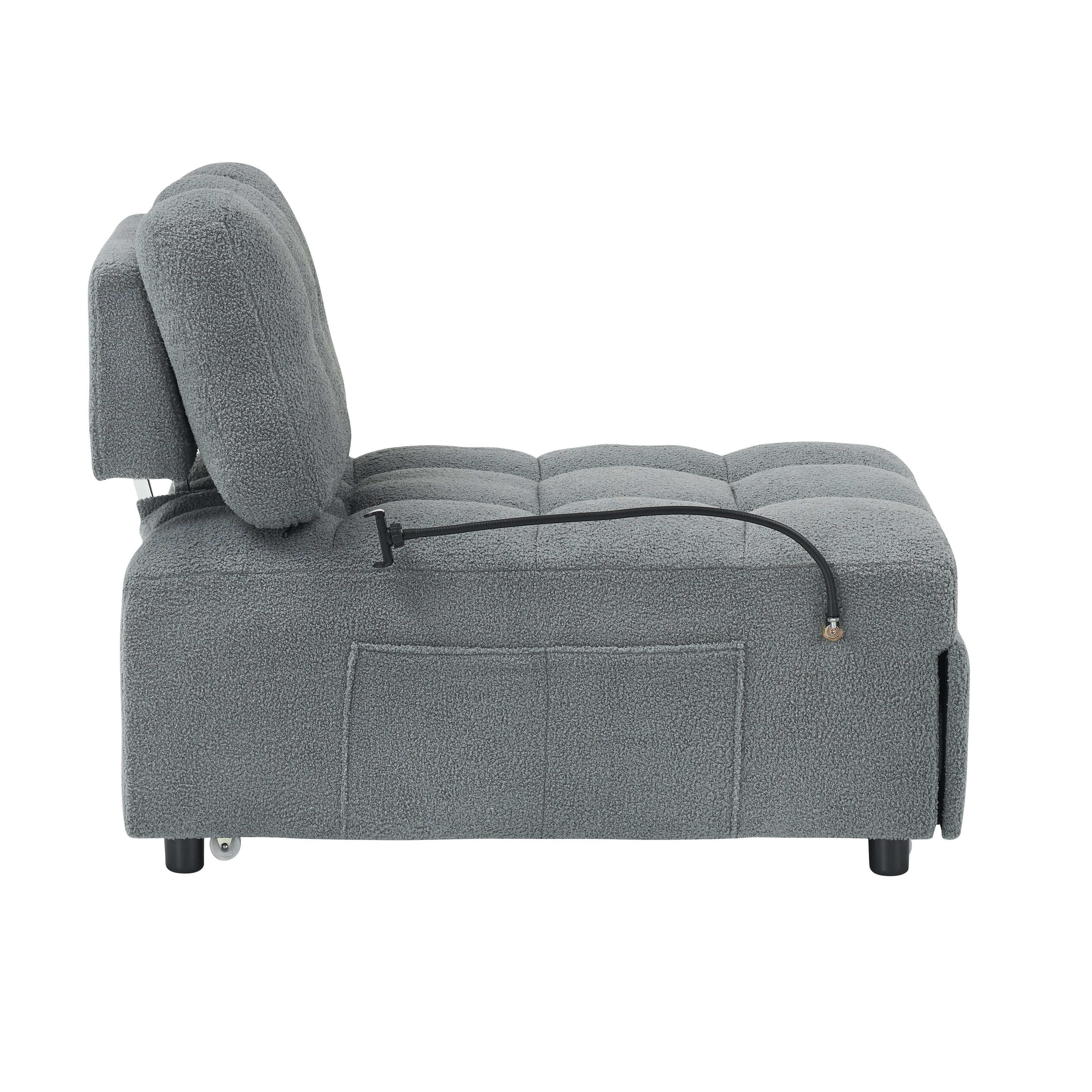 Canapé compact en tissu Teddy - Canapé convertible de 40,20 pouces pour petits espaces dans le salon ou le bureau