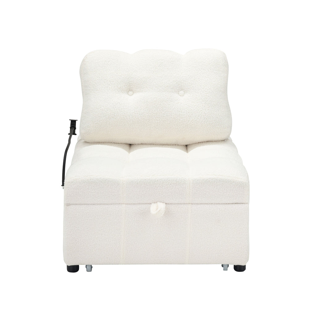 Canapé compact en tissu Teddy - Canapé convertible de 40,20 pouces pour petits espaces dans le salon ou le bureau