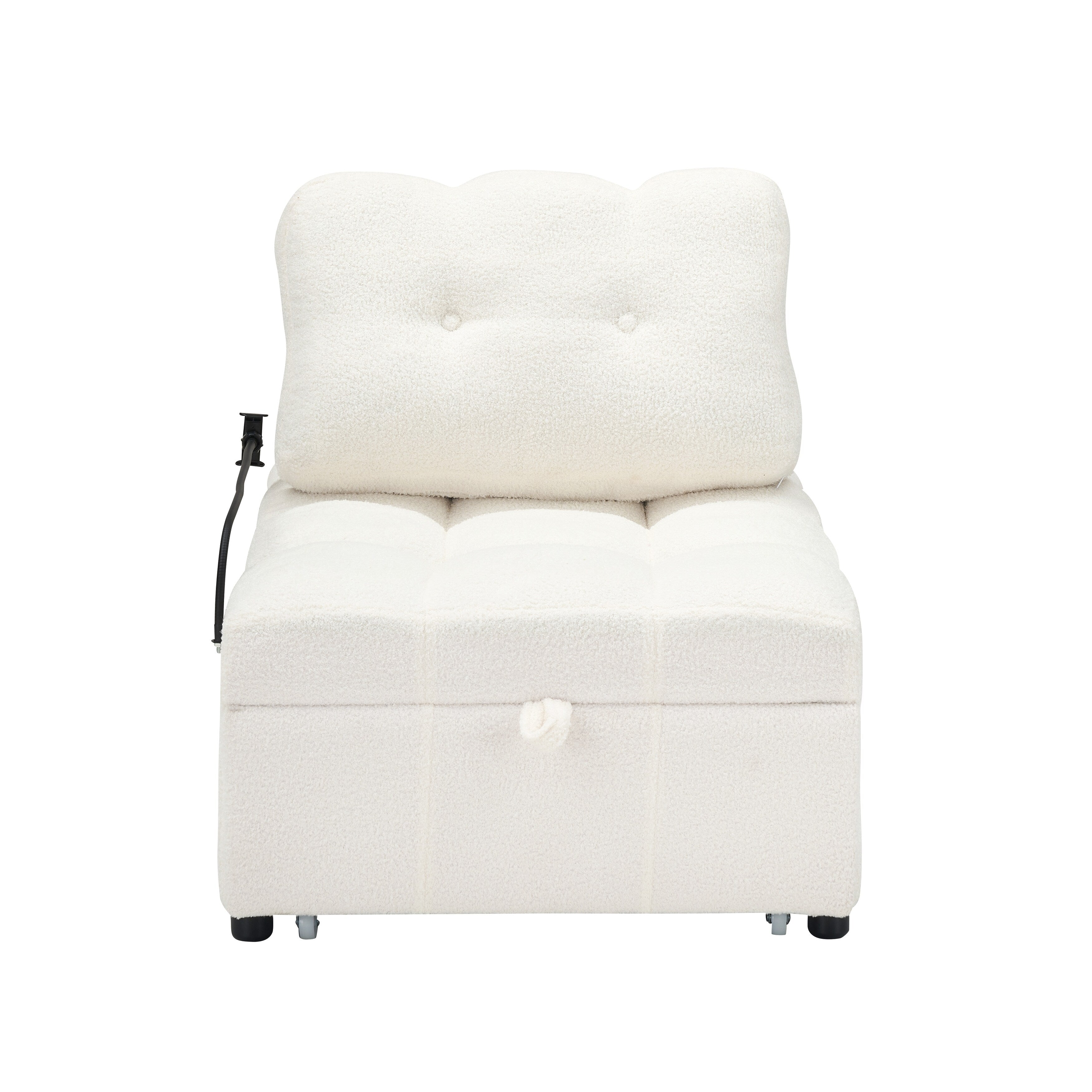 Canapé compact en tissu Teddy - Canapé convertible de 40,20 pouces pour petits espaces dans le salon ou le bureau