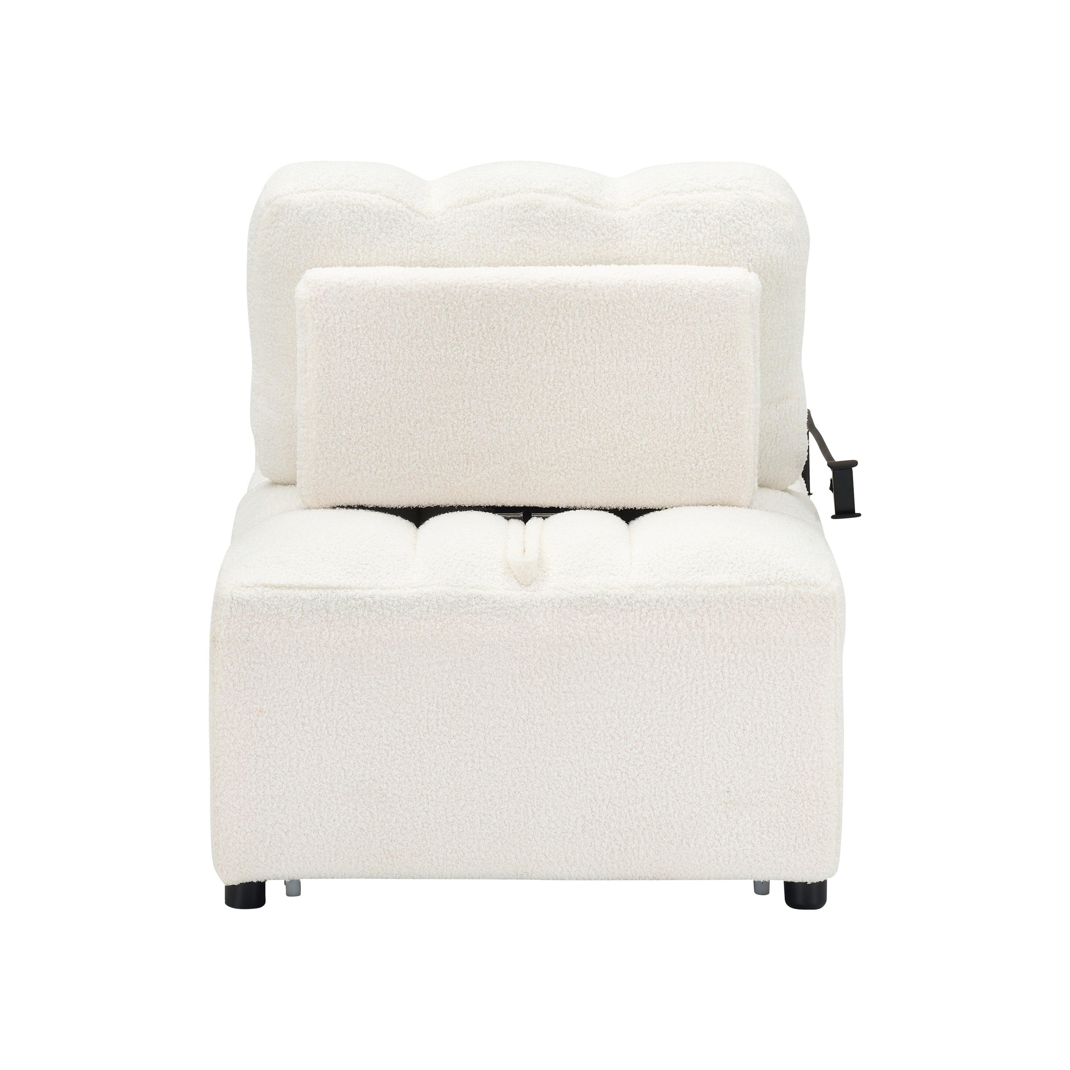 Canapé compact en tissu Teddy - Canapé convertible de 40,20 pouces pour petits espaces dans le salon ou le bureau