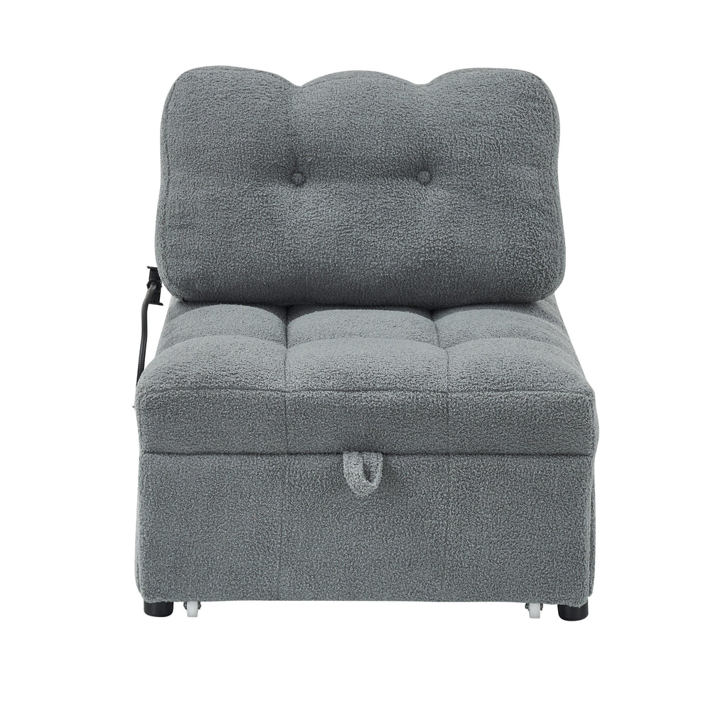 Canapé compact en tissu Teddy - Canapé convertible de 40,20 pouces pour petits espaces dans le salon ou le bureau