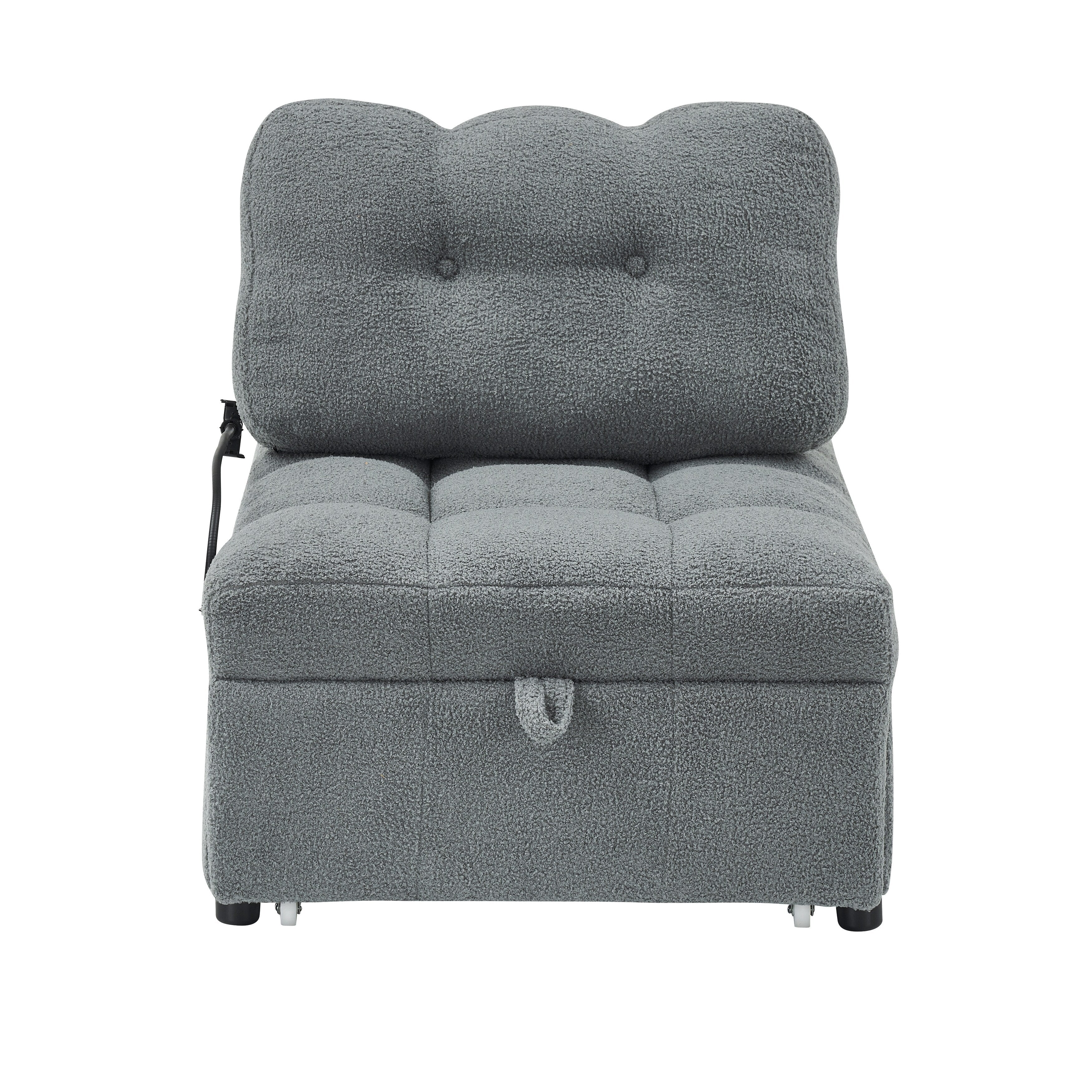 Canapé compact en tissu Teddy - Canapé convertible de 40,20 pouces pour petits espaces dans le salon ou le bureau