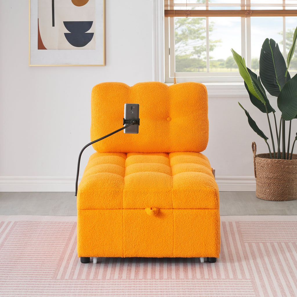 Canapé compact en tissu Teddy - Canapé convertible de 40,20 pouces pour petits espaces dans le salon ou le bureau