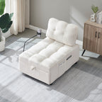 Canapé compact en tissu Teddy - Canapé convertible de 40,20 pouces pour petits espaces dans le salon ou le bureau