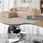 Canapé sectionnel à compression avec méridienne en forme de L, siège profond, convertible modulaire pour salon, chambre à coucher, velours côtelé