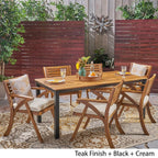 Ensemble de salle à manger d'extérieur Concord 7 pièces en bois d'acacia par Christopher Knight Home