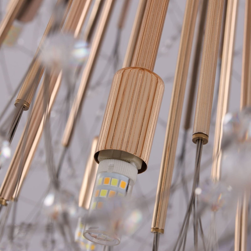 Lustre contemporain Sputnik en cristal Glam Firework à 16/20/24 lumières, suspension pissenlit