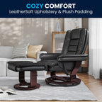 Fauteuil inclinable contemporain rembourré multi-positions avec pouf