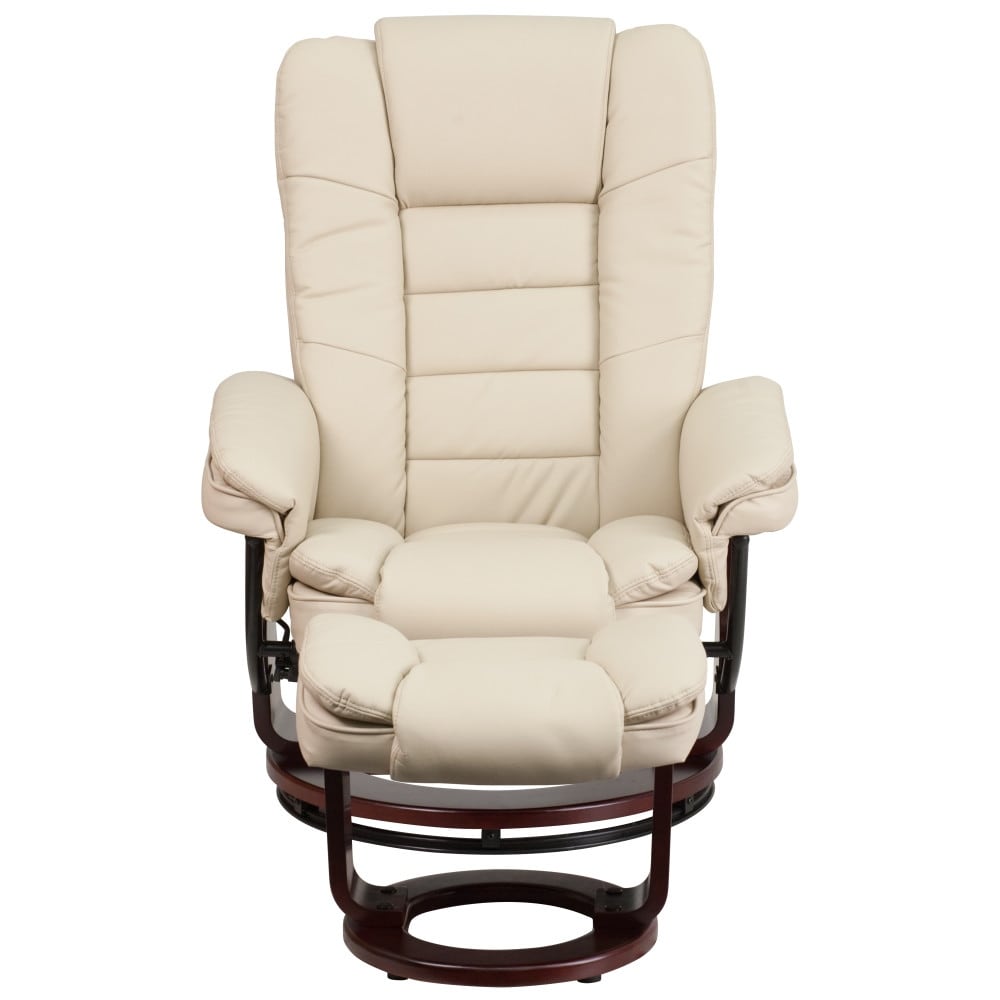Fauteuil inclinable contemporain rembourré multi-positions avec pouf