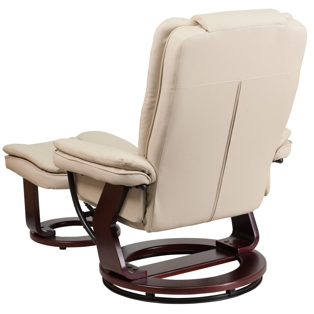 Fauteuil inclinable contemporain rembourré multi-positions avec pouf
