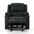 Fauteuil inclinable manuel contemporain avec porte-gobelets en acier, revêtement en similicuir moelleux, inclinaison réglable