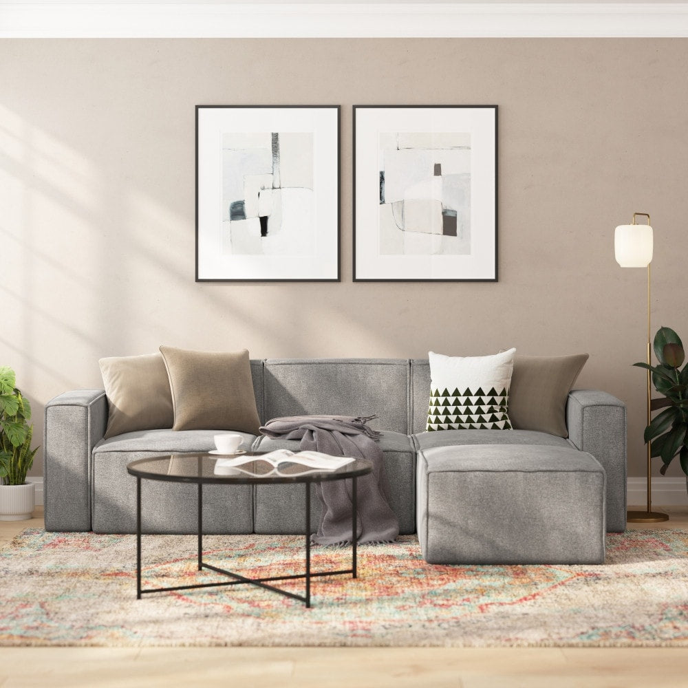 Canapé sectionnel modulaire contemporain sans accoudoirs - 36,75 P x 28,25 L x 28 H