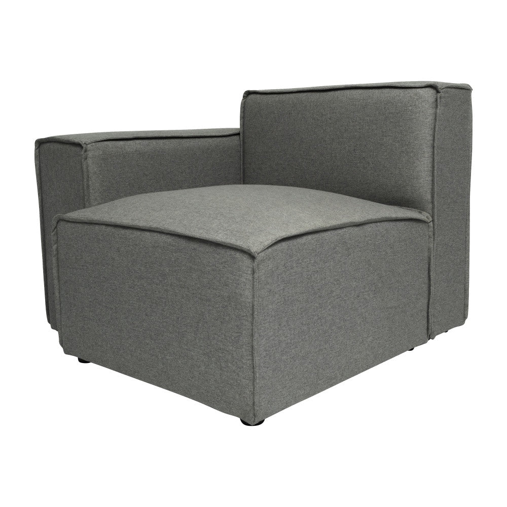 Canapé sectionnel modulaire contemporain, chaise côté gauche avec accoudoir