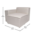 Canapé sectionnel modulaire contemporain, chaise côté gauche avec accoudoir