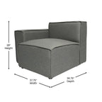 Canapé sectionnel modulaire contemporain, chaise côté gauche avec accoudoir