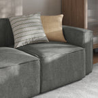 Canapé sectionnel modulaire contemporain, chaise côté droit avec accoudoir