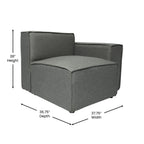 Canapé sectionnel modulaire contemporain, chaise côté droit avec accoudoir