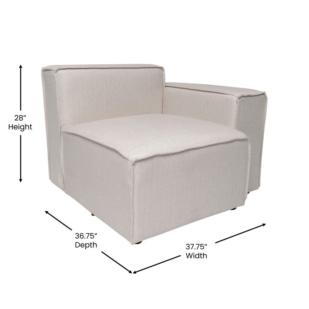 Canapé sectionnel modulaire contemporain, chaise côté droit avec accoudoir