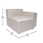 Canapé sectionnel modulaire contemporain, chaise côté droit avec accoudoir