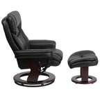 Fauteuil inclinable multi-positions contemporain et pouf incurvé avec base pivotante