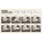 Canapé convertible modulable en U 104,32 x 70,86 cm avec méridienne, pouf et éponge compressée pour le salon