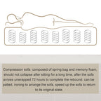 Canapé convertible modulable en U 104,32 x 70,86 cm avec méridienne, pouf et éponge compressée pour le salon