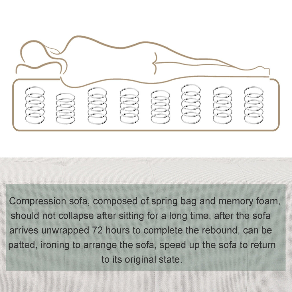 Canapé convertible modulable en U 104,32 x 70,86 cm avec méridienne, pouf et éponge compressée pour le salon