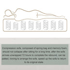 Canapé convertible modulable en U 104,32 x 70,86 cm avec méridienne, pouf et éponge compressée pour le salon