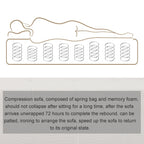 Canapé convertible modulable en U 104,32 x 70,86 cm avec méridienne, pouf et éponge compressée pour le salon