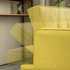 Canapé-lit futon convertible 3 places avec pieds en bois