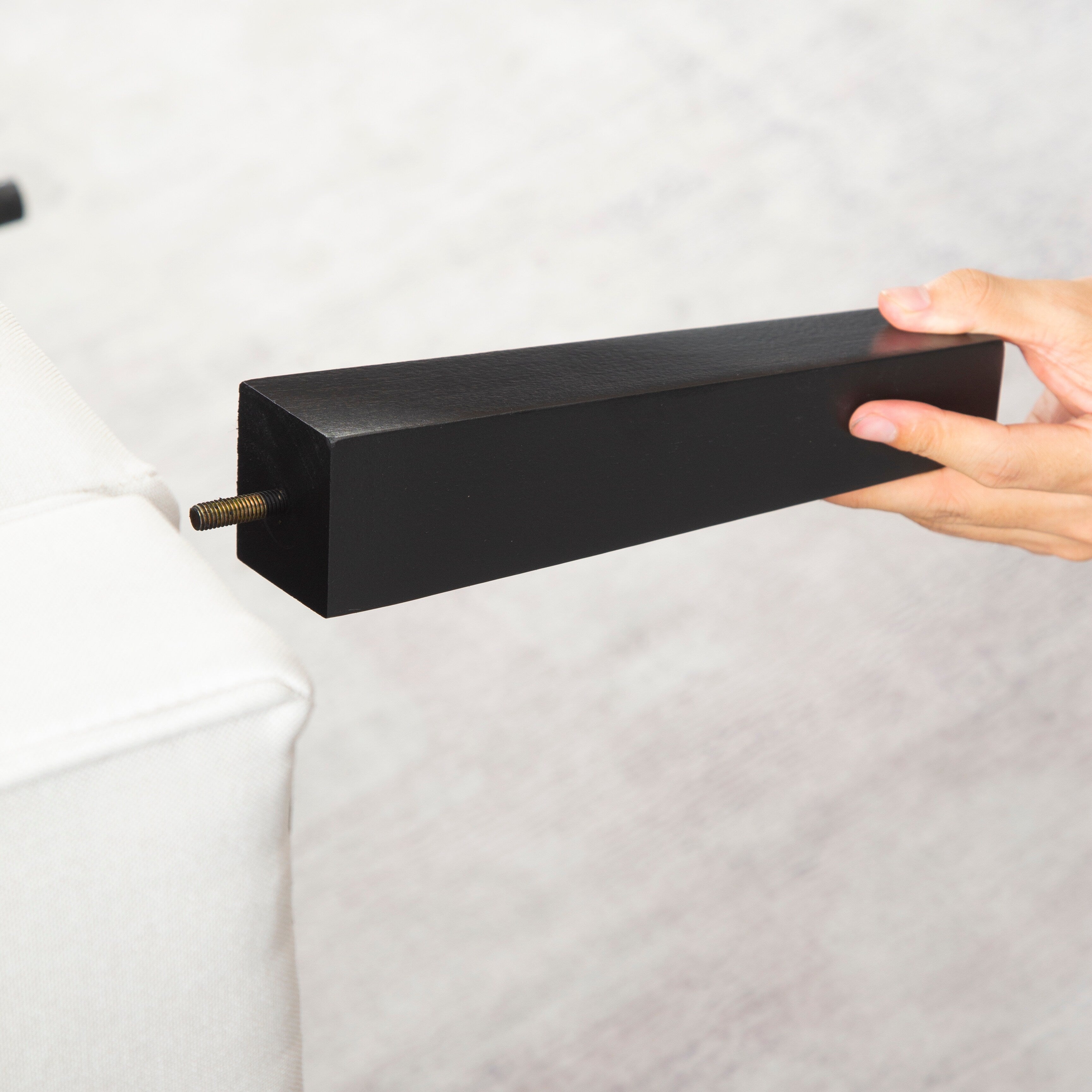 Canapé-lit futon convertible 3 places avec pieds en bois