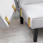 Canapé-lit futon convertible 3 places avec pieds en bois