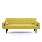 Canapé-lit futon convertible 3 places avec pieds en bois