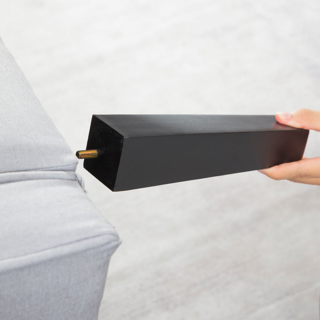 Canapé-lit futon convertible 3 places avec pieds en bois