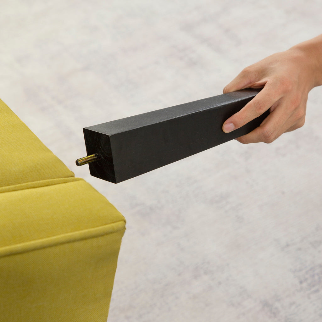 Canapé-lit futon convertible 3 places avec pieds en bois