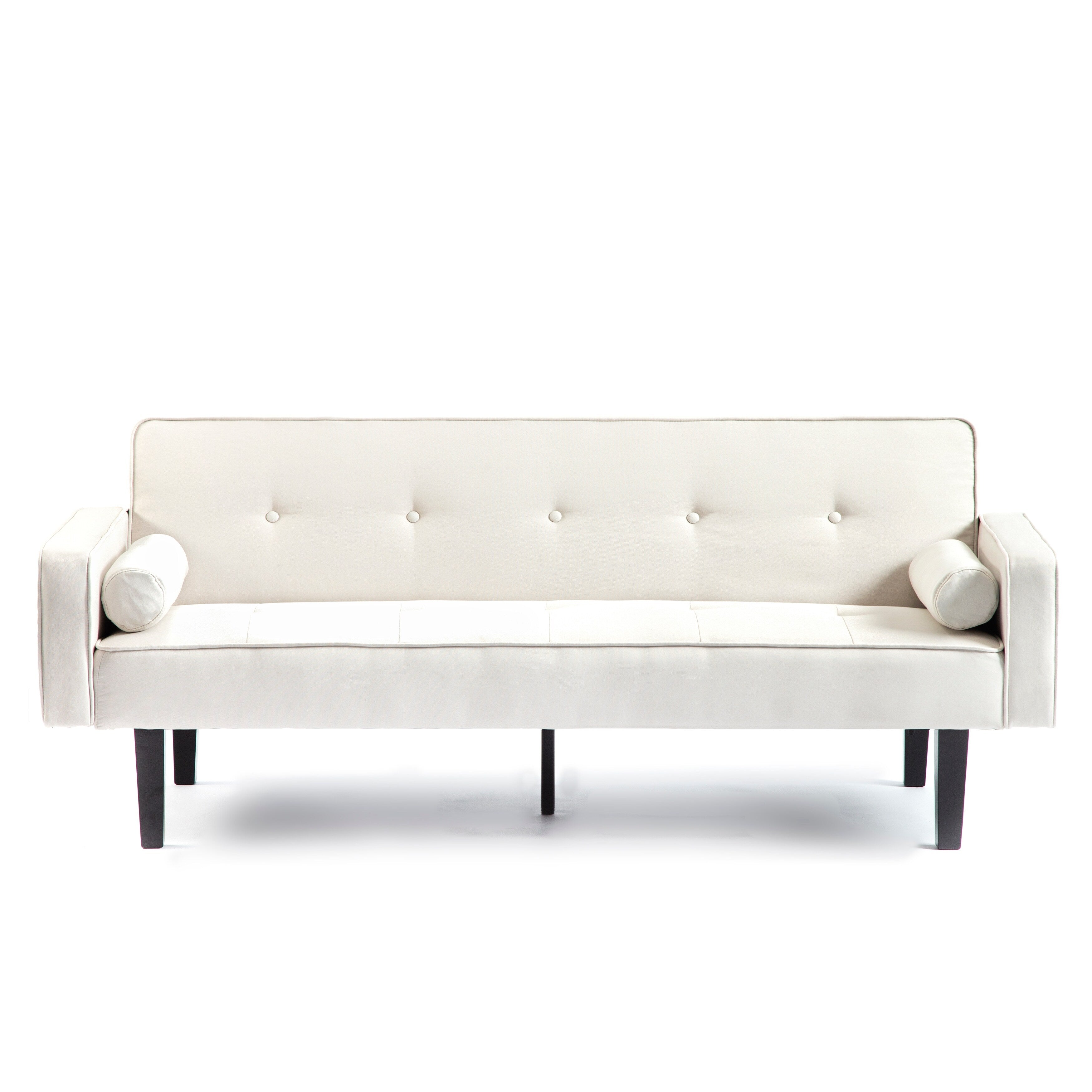 Canapé-lit futon convertible 3 places avec pieds en bois