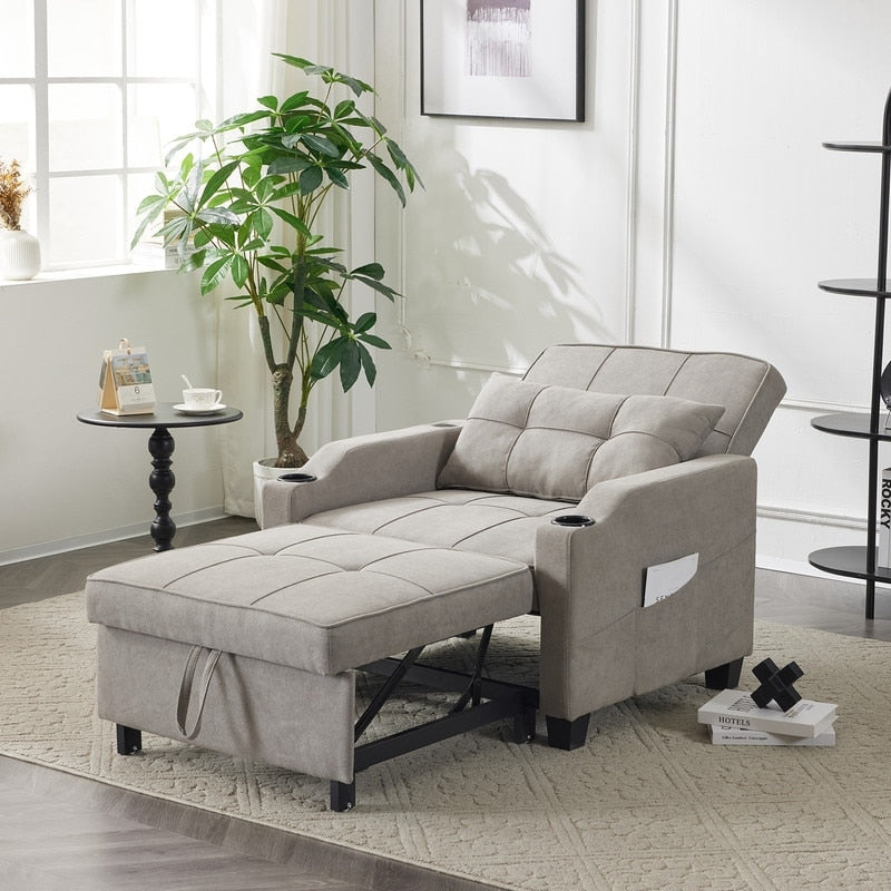 Fauteuil-lit, canapé-lit 3 en 1, fauteuil inclinable réglable, fauteuil, canapé, lit, linge de maison