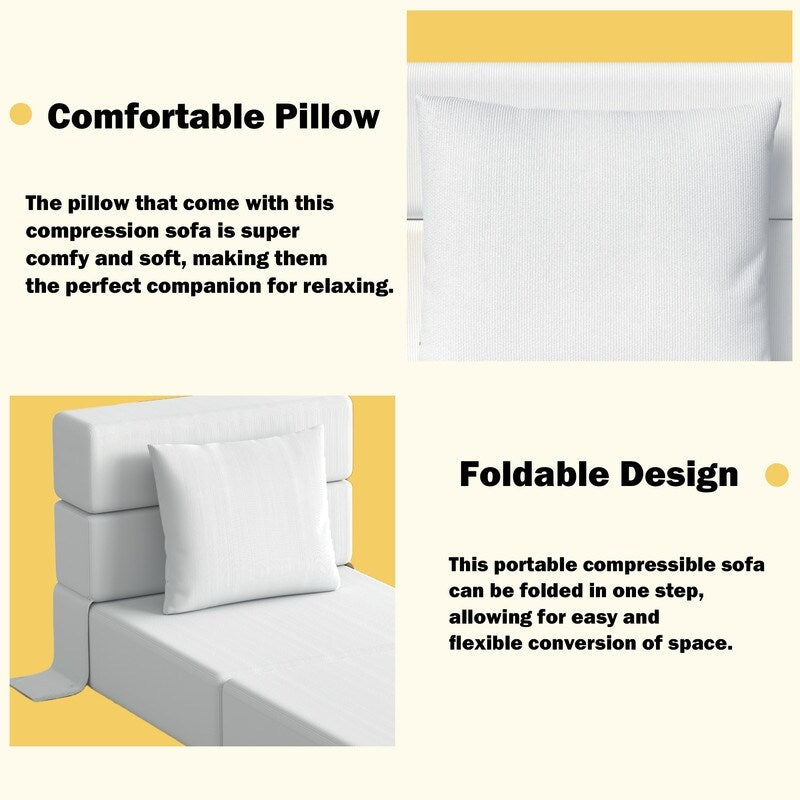 Canapé sectionnel convertible en velours côtelé à compression