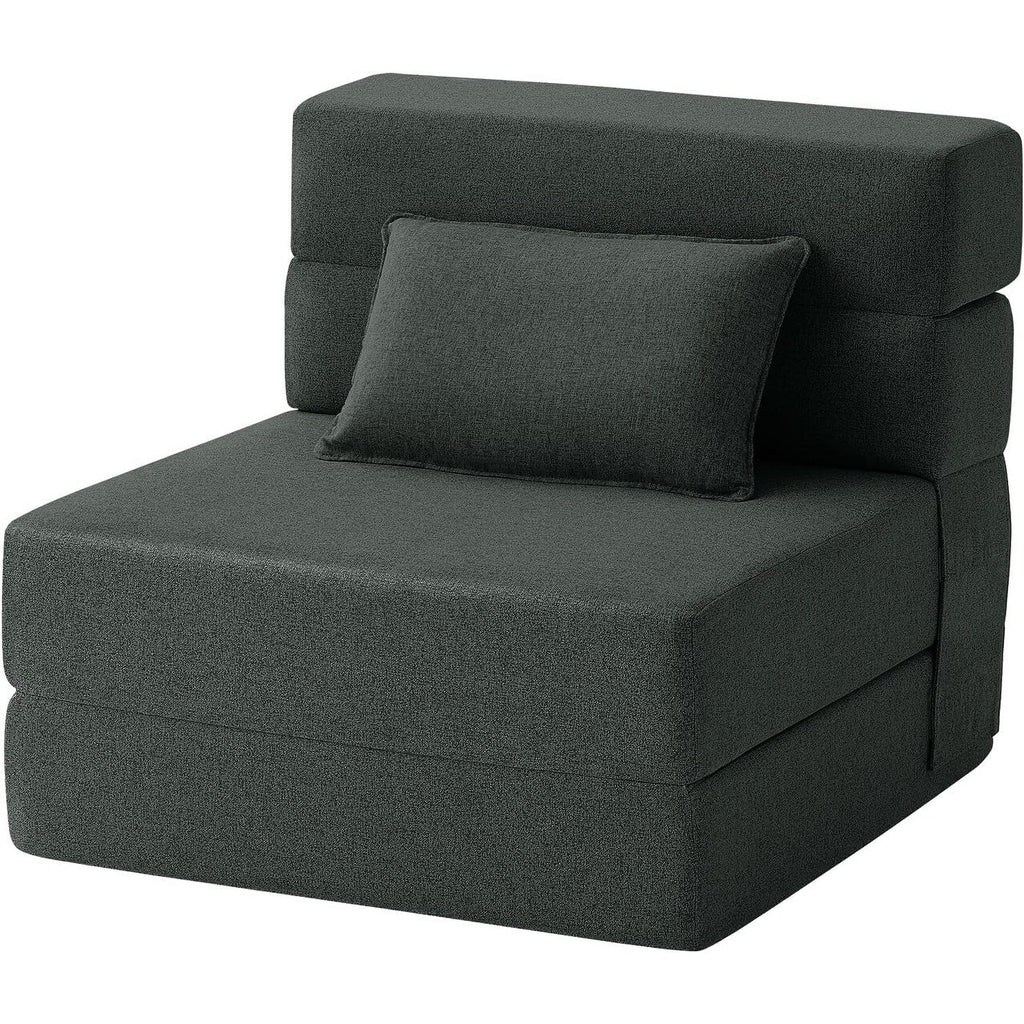 Canapé-lit convertible pliant - Fauteuil-lit moderne en lin avec oreiller et matelas pliable pour salon/dortoir/chambre d'amis