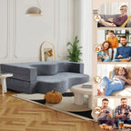 Canapé-lit convertible pliable avec mousse haute densité pour salon, chambre d'amis et chambre à coucher