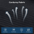 Canapé convertible sectionnel en velours côtelé en forme de L, canapé modulaire 3 places avec cadre en acier pour chambres et cinéma maison