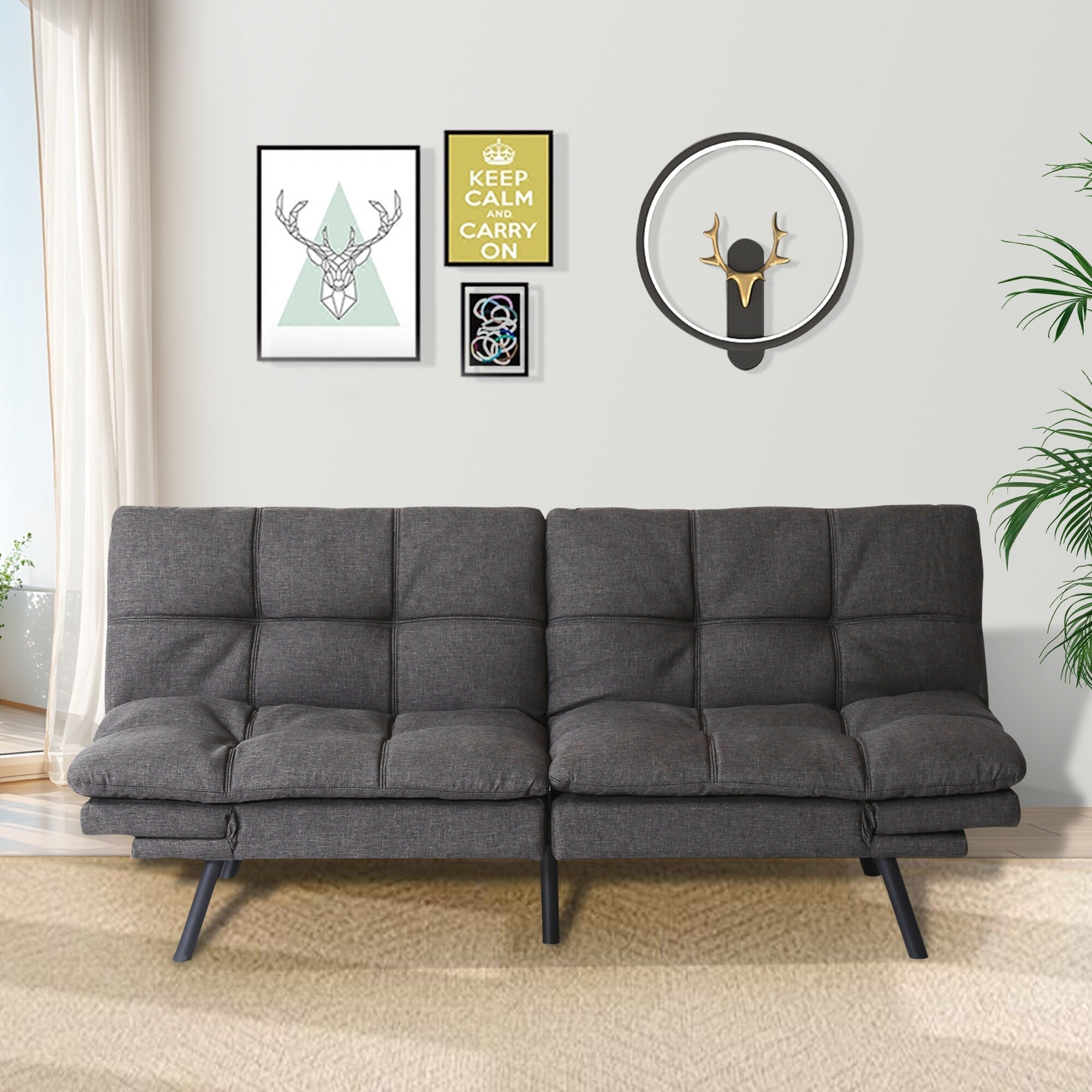 Canapé-lit convertible avec accoudoirs réglables