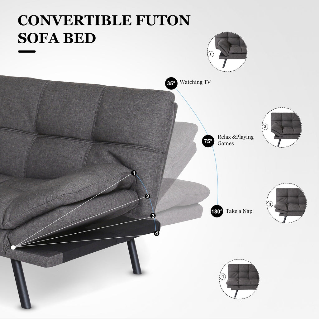 Canapé-lit convertible avec accoudoirs réglables