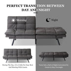 Canapé-lit convertible avec accoudoirs réglables