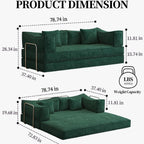 Canapé convertible Pudding Block, canapé-lit sur pied avec accoudoirs