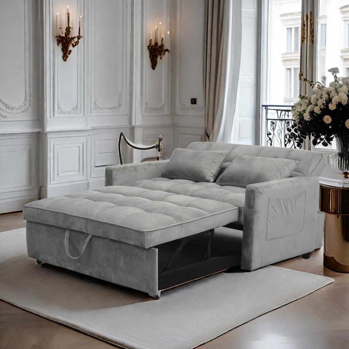 Canapé-lit convertible avec support pour téléphone