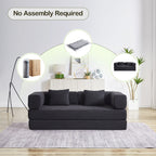 Canapé-lit convertible avec oreiller, matelas pliant 4 en 1 en velours côtelé avec cadre fixe