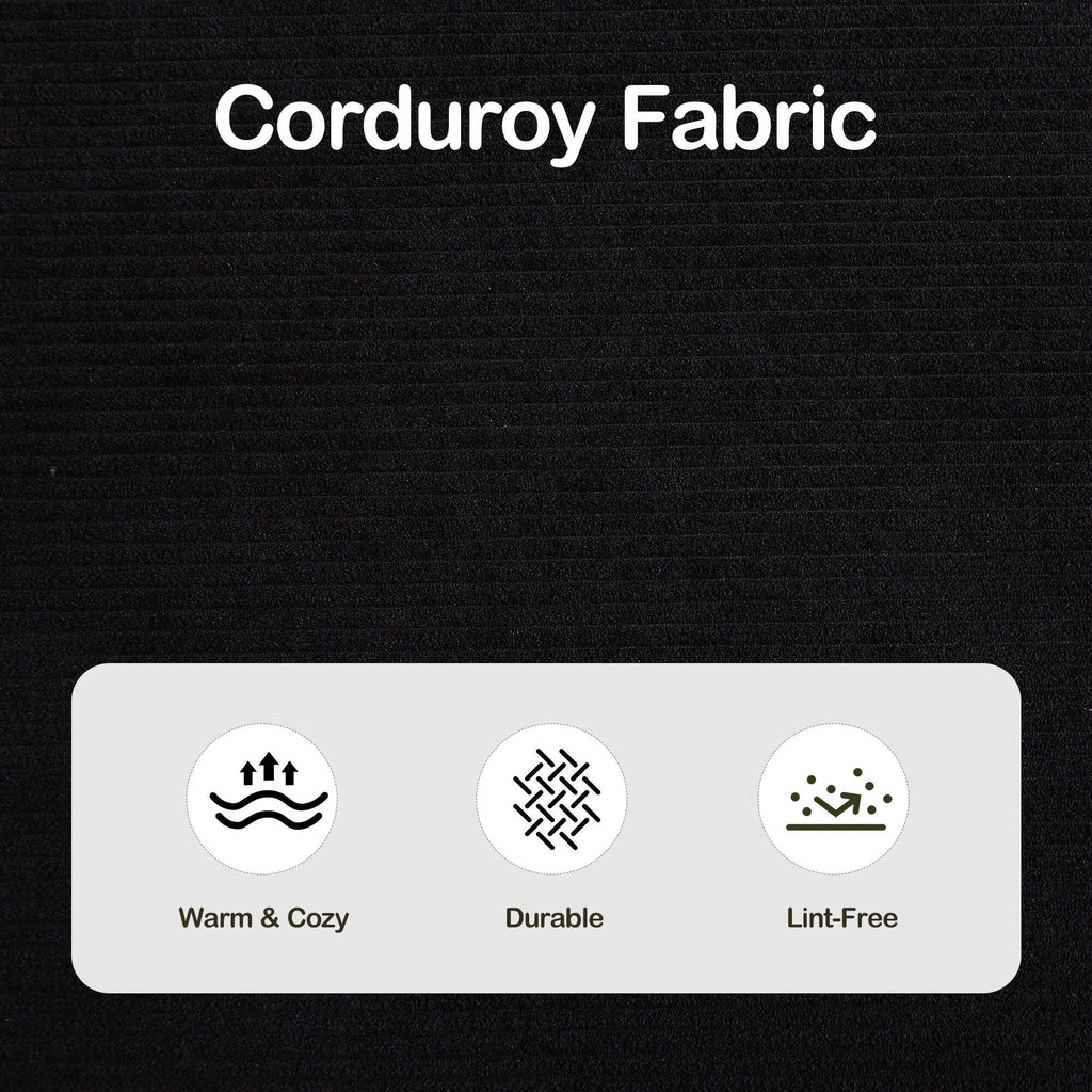 Canapé-lit convertible avec oreiller, matelas pliant 4 en 1 en velours côtelé avec cadre fixe