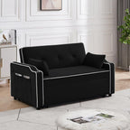 Canapé-lit convertible 3 en 1 multifonction en velours avec lit gigogne