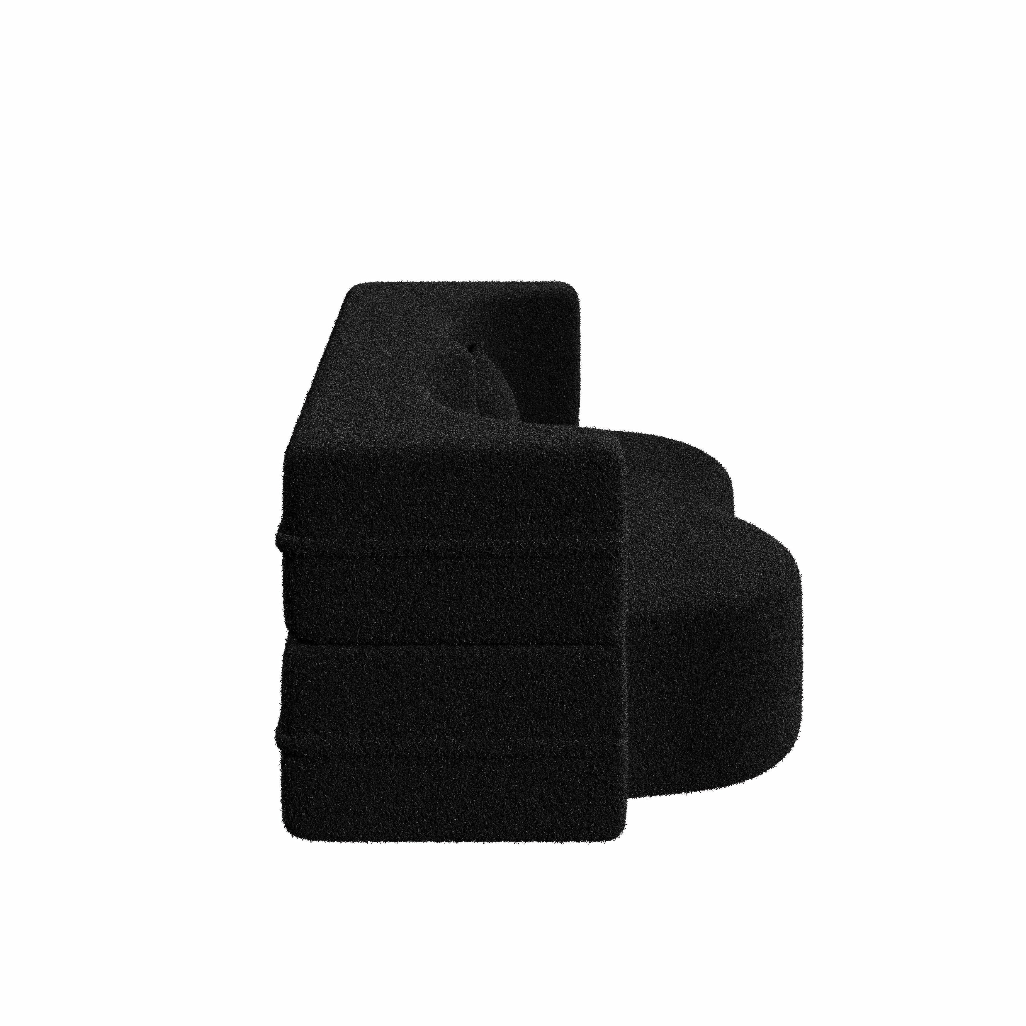 Canapé-lit convertible en tissu Teddy rempli de mousse